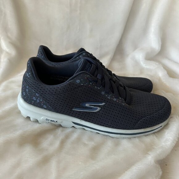 Skechers Goga Mat Slip On Tennis Shoes Womens Size 8.5 Blue Activewear Go Walk - Picture 3 of 6
